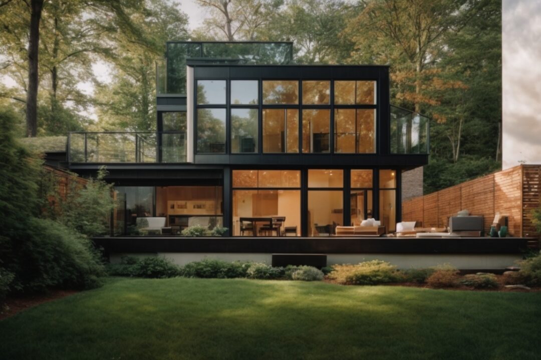 Boston home with windows featuring tint film, enhancing privacy and energy efficiency