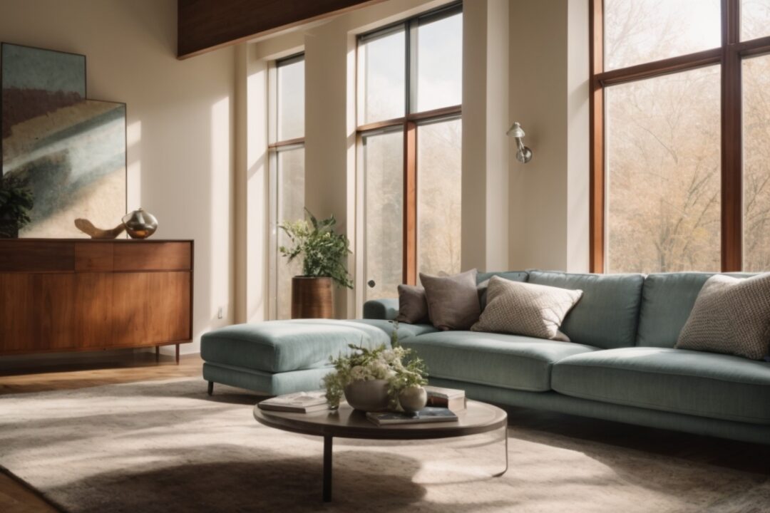 Boston home interior with solar control window film and faded furniture