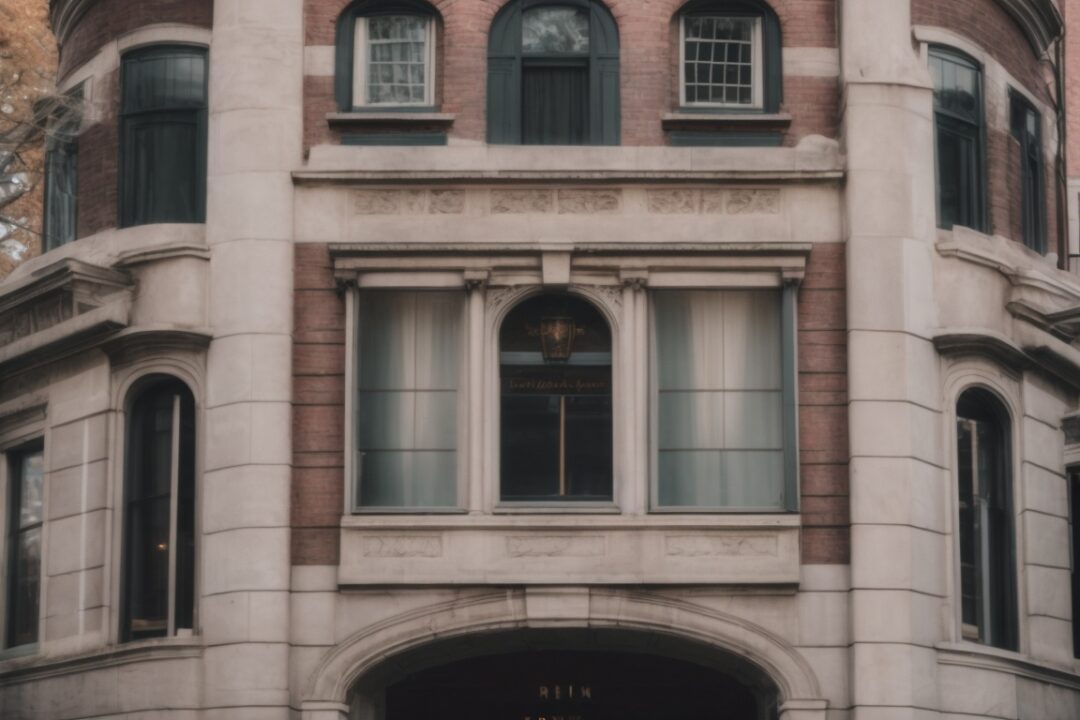 Historical building with frosted window film in Boston