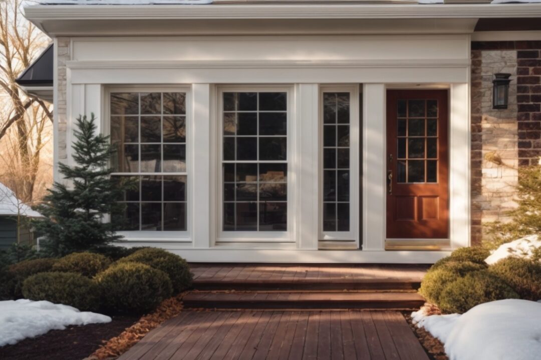 Boston home with energy-efficient window film during winter, UV protection