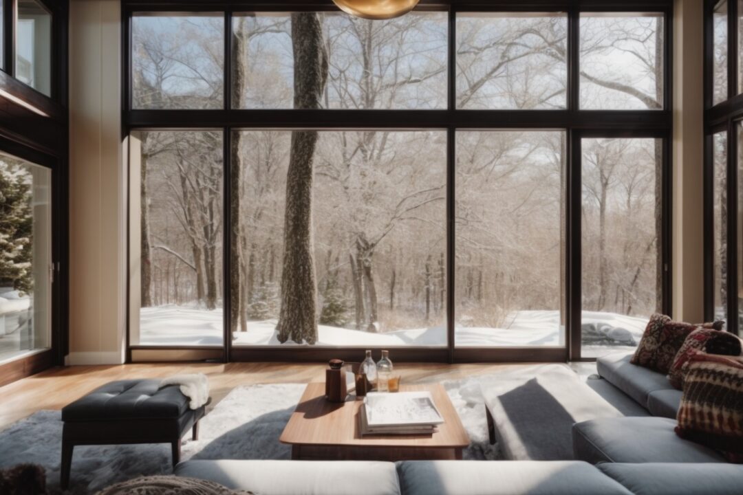 Boston home with energy efficient window film in winter setting