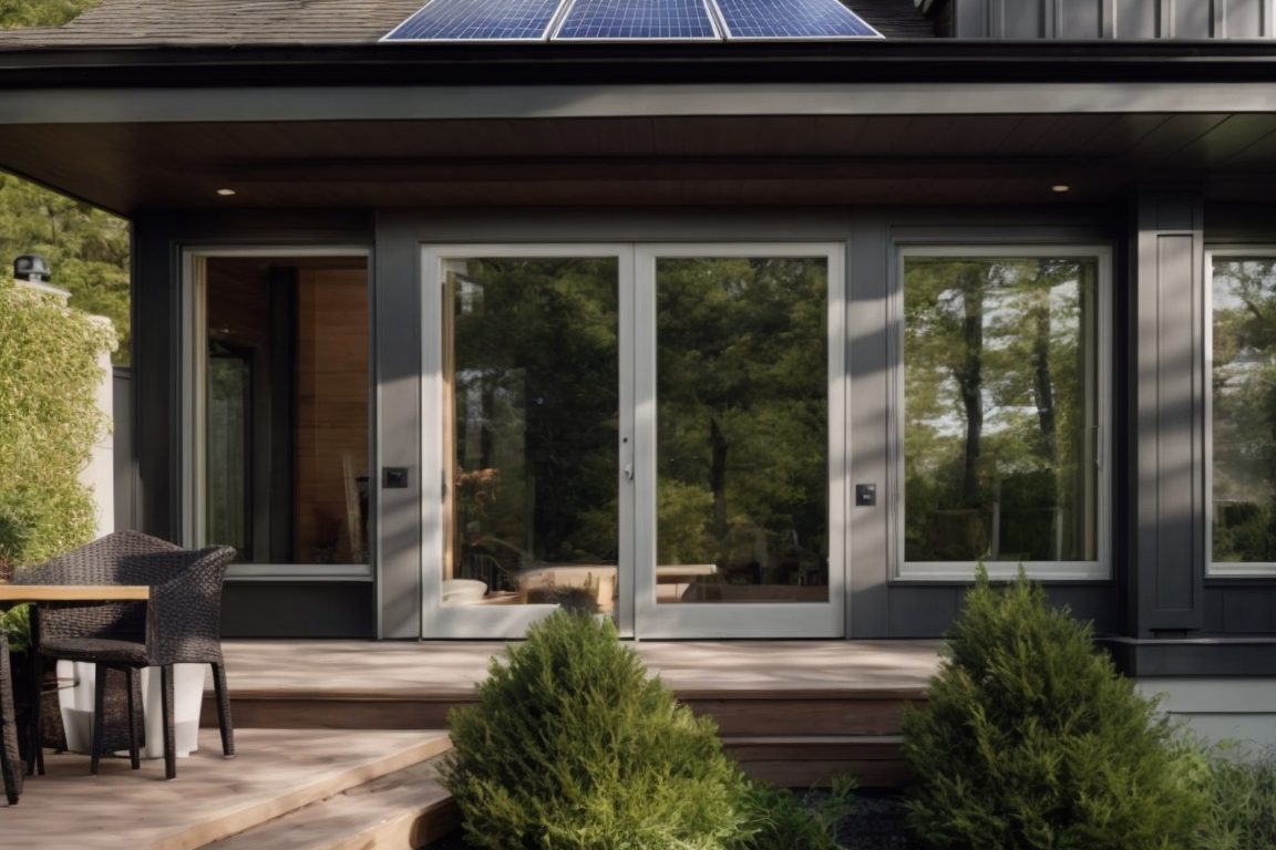 Modern Boston home with solar window films installed