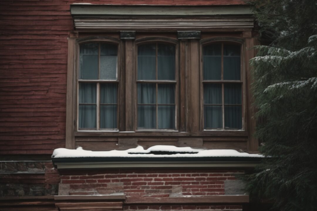 Historic Boston home with visible insulating window film