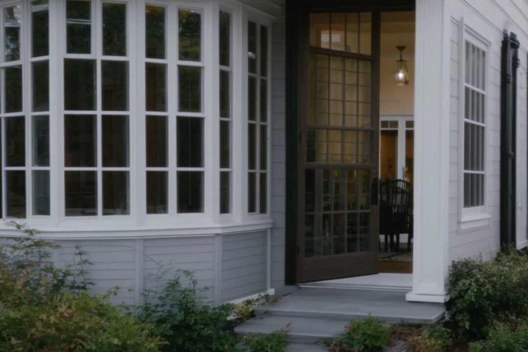 Exterior view of a Boston home with energy-efficient window films