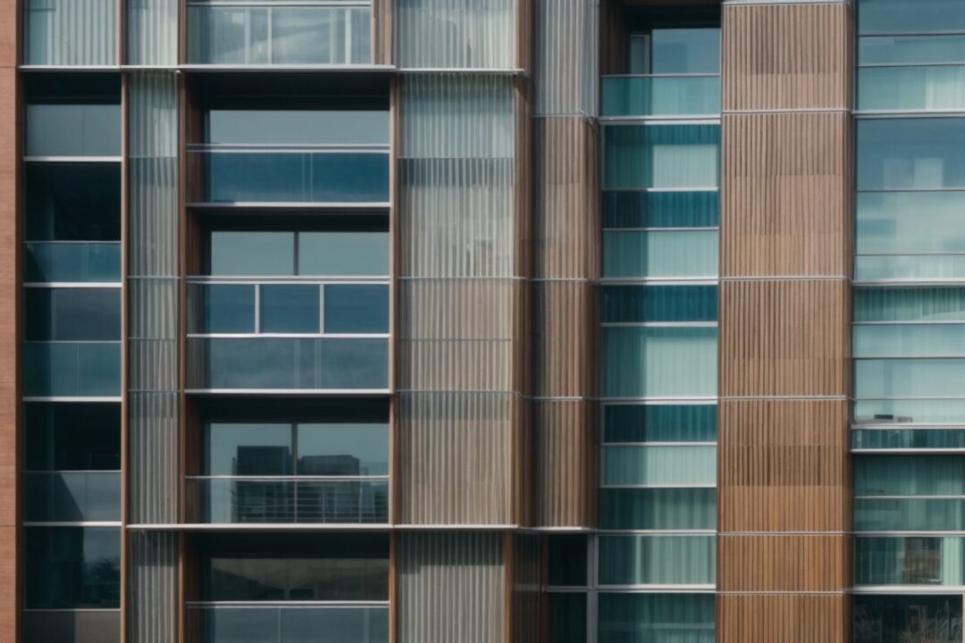 Exterior of a modern building in Boston with energy-efficient window films