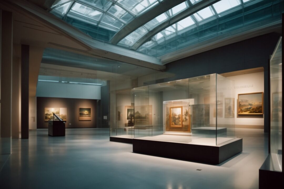 museum interior with glare reduction window films