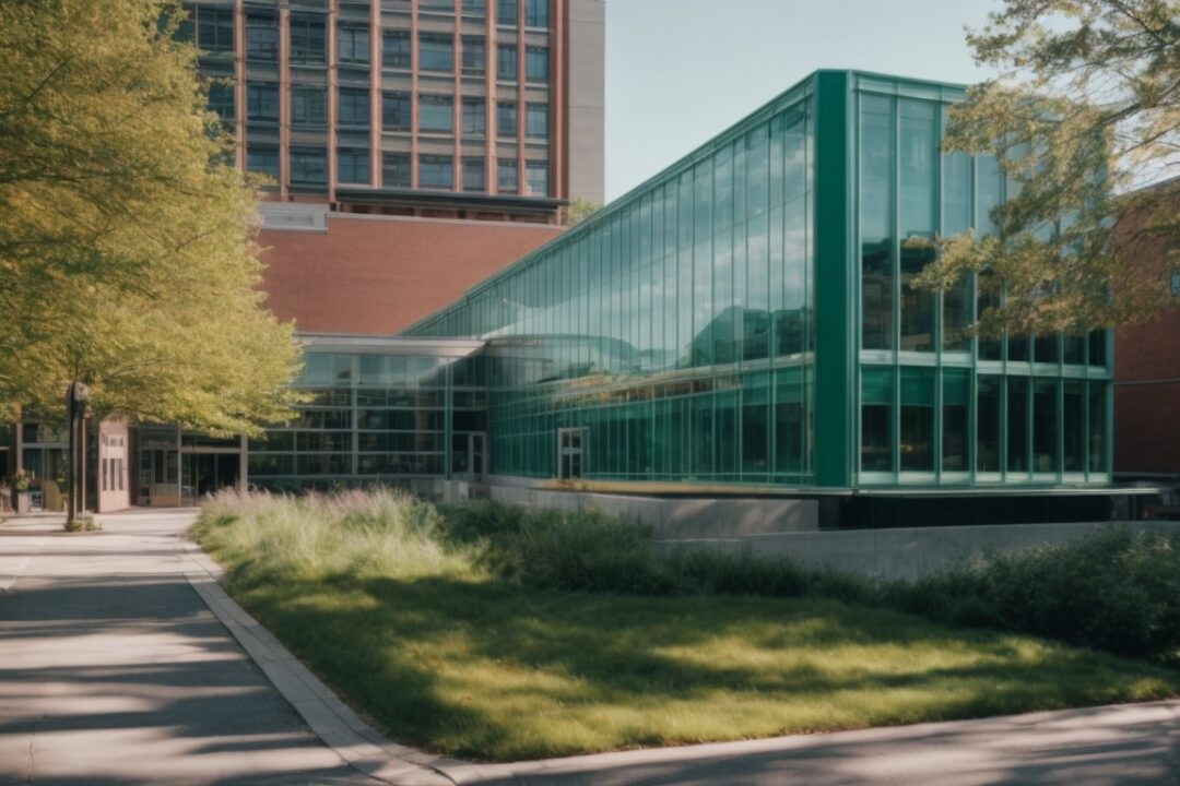 Boston green building with energy-efficient low-e window films